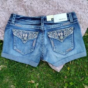 NWT Grace In L.A. Tribal Flap Denim Shorts